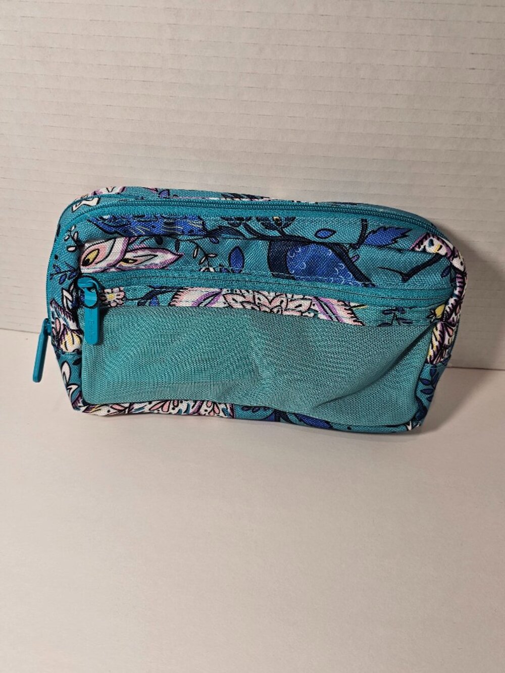 NWT Vera Bradley Lighten Up Deluxe Organizer Peacock Garden Cosmetic Purse Bag